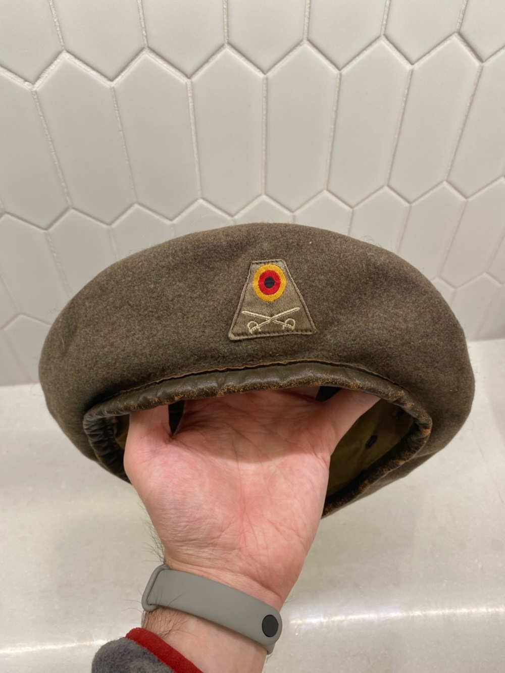 Vintage West German Tanker Panzer Armored Troops Beret Cap Hat Uniform 1960 58